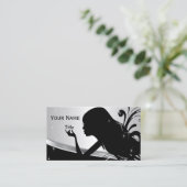 Silhouette-Frauen-Haar-Stylist Visitenkarte (Stehend Vorderseite)