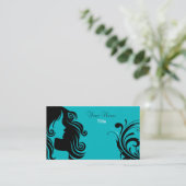 Silhouette-Frauen-Haar-Stylist Visitenkarte (Stehend Vorderseite)