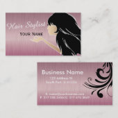 Silhouette-Frauen-Haar-Stylist Visitenkarte (Vorne/Hinten)