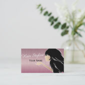 Silhouette-Frauen-Haar-Stylist Visitenkarte (Stehend Vorderseite)