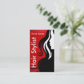 Silhouette-Frauen-Salon-Haar-Stylist | beruflich Visitenkarte (Stehend Vorderseite)