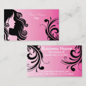 Silhouette Frauenhair Stylist - Rosa Visitenkarte (Vorne/Hinten)