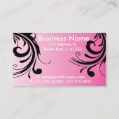 Silhouette Frauenhair Stylist - Rosa Visitenkarte (Rückseite)