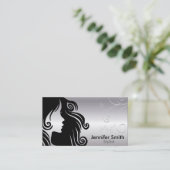 Silhouette Frauenhaus Stylist Visitenkarte (Stehend Vorderseite)