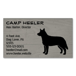 Silhouette für australische Rinder Hunde Blue Hee Magnetische Visitenkarte