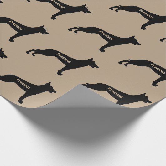 Silhouette für belgische Hunde Geschenkpapier (Ecke)