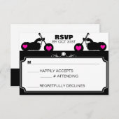 Silhouette für Black & White Motorräder uAwg RSVP Karte (Vorne/Hinten)