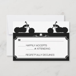 Silhouette für Black & White Motorräder uAwg RSVP Karte