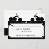 Silhouette für Black & White Motorräder uAwg RSVP Karte (Vorne/Hinten)