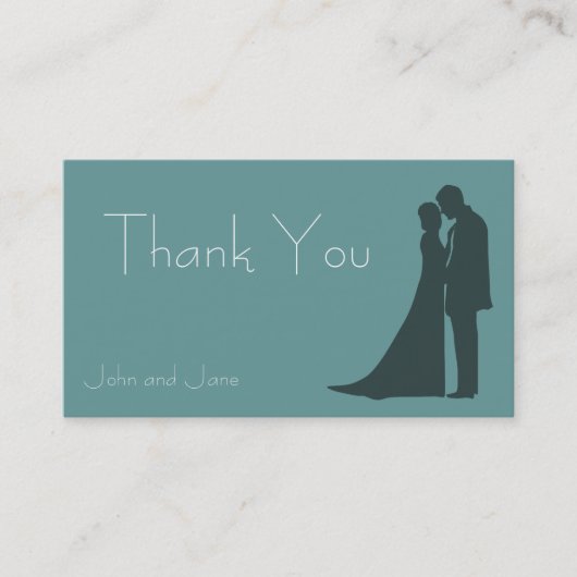 Silhouette für Braut und Bräuche Danke Business Ca Visitenkarte (Vorderseite)