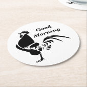 Silhouette für das Crowing Runder Pappuntersetzer (Angewinkelt)