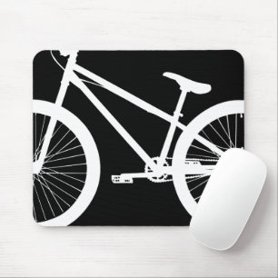 Silhouette für das weiße Fahrrad Mousepad