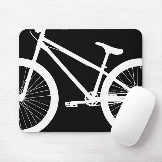 Silhouette für das weiße Fahrrad Mousepad (Mit Mouse)