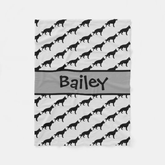 Silhouette für den Hund der Deutschen Schäferhunde Fleecedecke (Vorderseite)