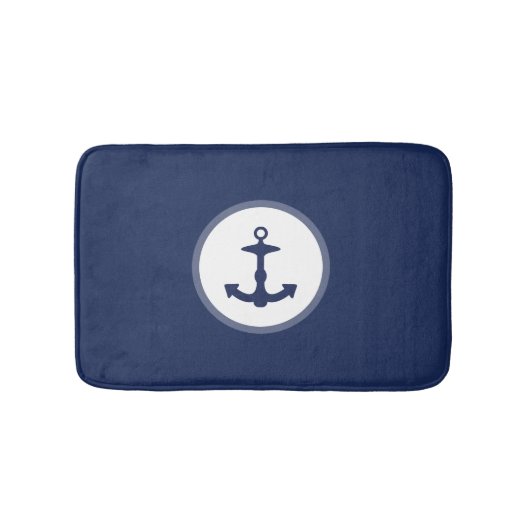Silhouette für den kleinen Navy Blue Anchor Badematte (Vorderseite)