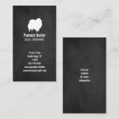 Silhouette für den weißen Spitz - Khalkboard-Stil Visitenkarte (Vorne/Hinten)