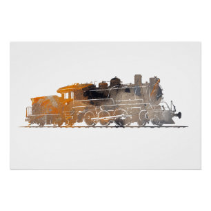 Silhouette für die Darstellung der Lokomotive Poster