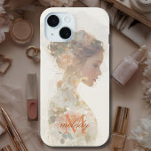 Silhouette für die romantische Blumenfrau Case-Mate iPhone Hülle