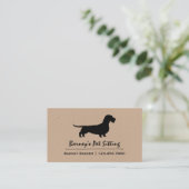 Silhouette für drahtgebundene Dackel | Coole Dacke Visitenkarte (Stehend Vorderseite)