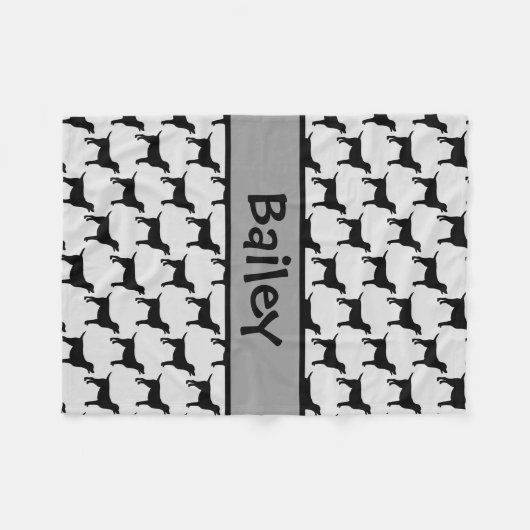 Silhouette für ein benutzerdefiniertes schwarzes L Fleecedecke (Vorderseite (Horizontal))