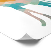 Silhouette für farbenfrohe geometrische Giraffe Poster (Ecke)