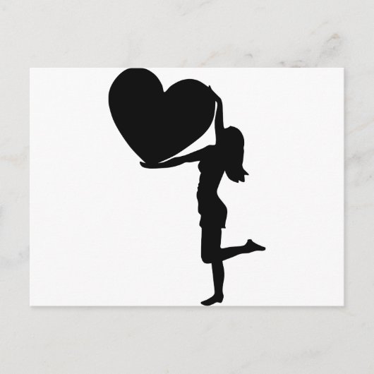 Silhouette für Frauen - Valentine Postkarte