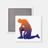 Silhouette für Fußballspieler Magnet (Vorderseite/Rückseite)