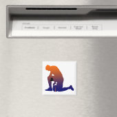 Silhouette für Fußballspieler Magnet (In Situ (Geschirrspüler))