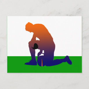 Silhouette für Fußballspieler Postkarte