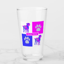 Silhouette für Grenzgänger, Dog & Paw Pink und Bla Glas