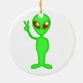 Silhouette für grüne Alien Keramik Ornament (Hinten)