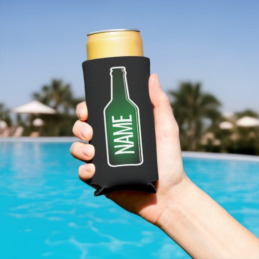 Silhouette für grüne Bierflaschen Selters Dosenkühler (In Situ Pool)