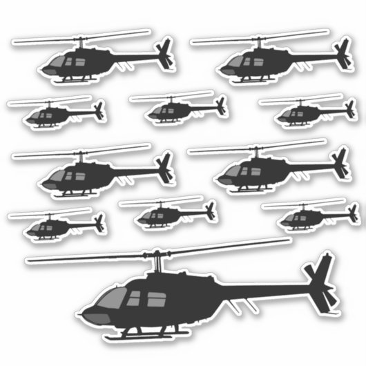 Silhouette für Hubschrauber-Chopper - Farbe anpass Aufkleber (Vorderseite)