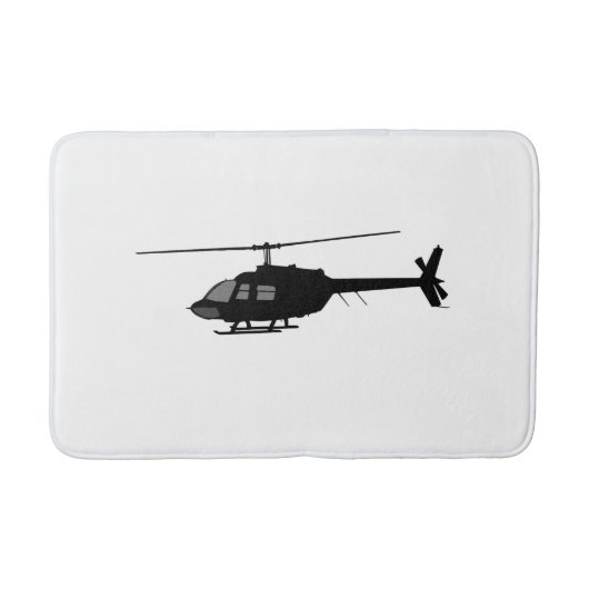 Silhouette für Hubschrauber-Chopper - Farbe anpass Badematte (Vorderseite)