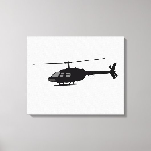 Silhouette für Hubschrauber-Chopper - Farbe anpass Leinwanddruck (Vorderseite)