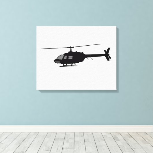 Silhouette für Hubschrauber-Chopper - Farbe anpass Leinwanddruck (Insitu (Holzboden))
