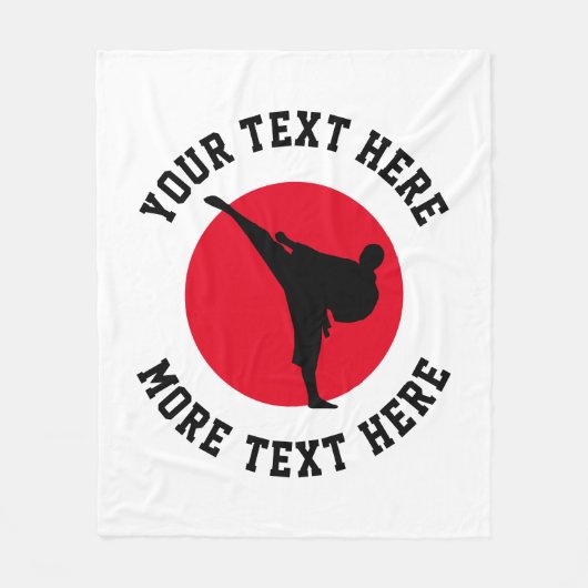 Silhouette für Kampfkunst Fleecedecke (Vorderseite)