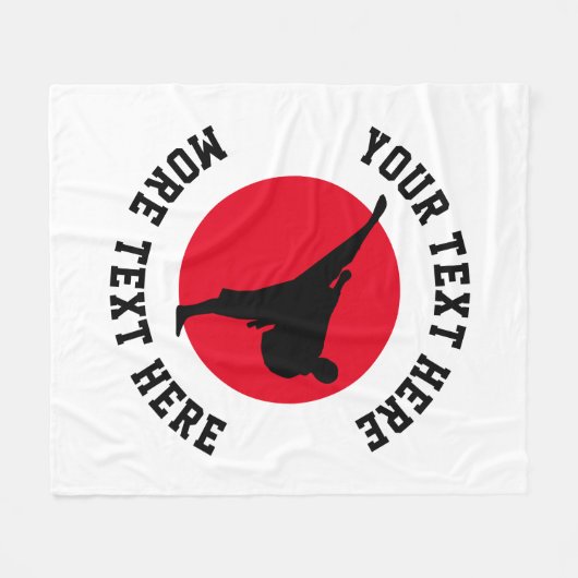 Silhouette für Kampfkunst Fleecedecke (Vorderseite (Horizontal))