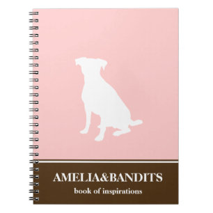 Silhouette für Kaninenhunde - rosa Inspirationszei Notizblock