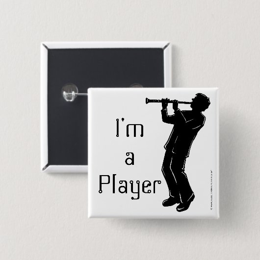 Silhouette für Klarinette Button (Vorne & Hinten)