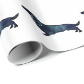 Silhouette für lange Haare Dackel Schwarzes Wasser Geschenkpapier (Rolleneckpunkt)