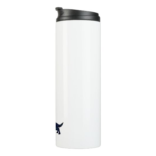 Silhouette für lange Haare Dackel Schwarzes Wasser Thermosbecher (Nach rechts gedreht)
