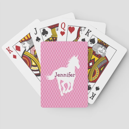 Silhouette für Pferde Maßgeschneiderte Muster Spielkarten (Rückseite)