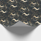 Silhouette für Radiant Black & Gold Swirl Geschenkpapier (Ecke)