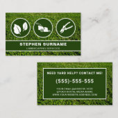 Silhouette für Rasenpflege Symbole Grüne Landschaf Visitenkarte (Vorne/Hinten)