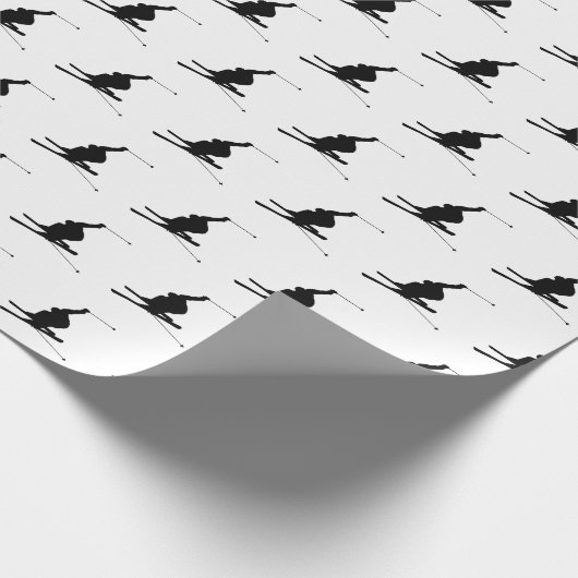 Silhouette für Schneeschuhfahrer Geschenkpapier (Ecke)