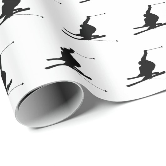 Silhouette für Schneeschuhfahrer Geschenkpapier (Rolleneckpunkt)