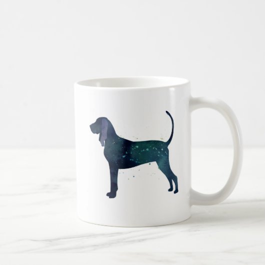 Silhouette für Schwarz-Tan Coonhound Kaffeetasse (Rechts)