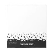 Silhouette für Schwarz-Weiß-Absolventen Notizblock (Vorderseite)