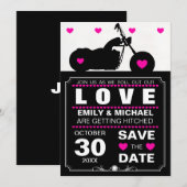 Silhouette für Schwarz-Weiß-Motorräder Save the Da Date (Vorne/Hinten)